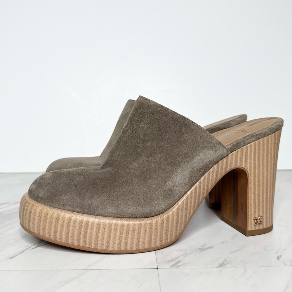 Sam Edelman Shiloh Gray Suede Heeled Mule 9 1/2 M